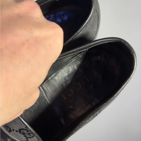 Gucci Monogram Canvas Horsebit Loafers Men’s Size EU 43