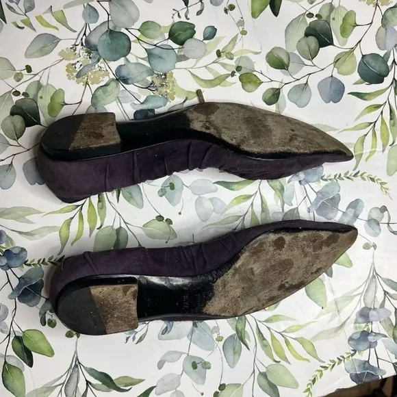 Gucci Purple Textured Suede Flats