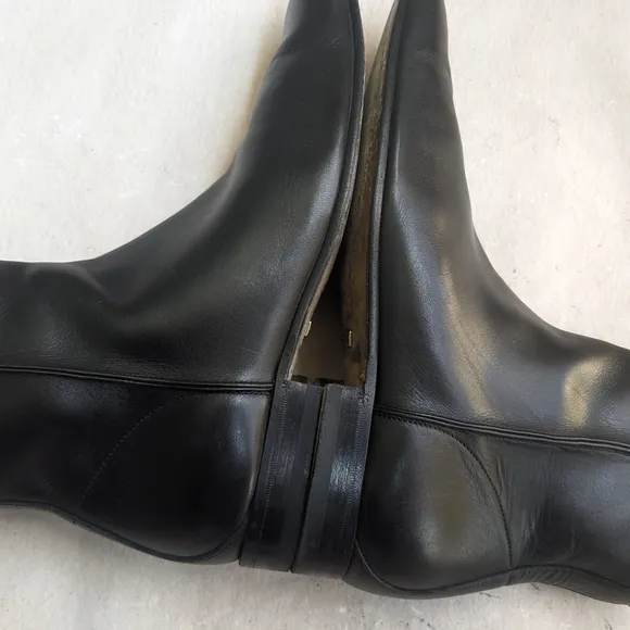 Gucci Side Zip Boots Black Leather 9 D