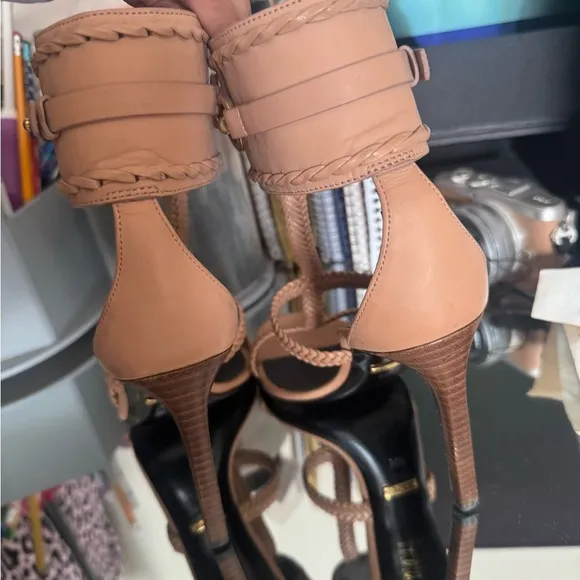 Gucci Tan Gladiator Sandals with Braided Straps