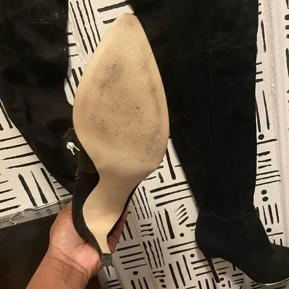 GUESS Black Zonian Fabric Over The Knee Boots