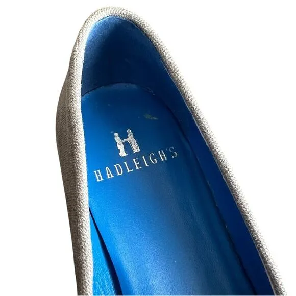Hadleigh’s Women’s Audrey Gray Cobalt Blue Logo Smoking Slipper Loafer Size 37.5
