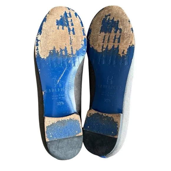 Hadleigh’s Women’s Audrey Gray Cobalt Blue Logo Smoking Slipper Loafer Size 37.5