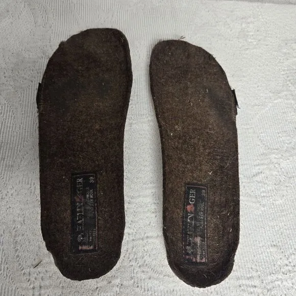 Halflinger Grey CR Fletcher Two Tone Felt Wool Clog Slides 39 Arch Support Warm