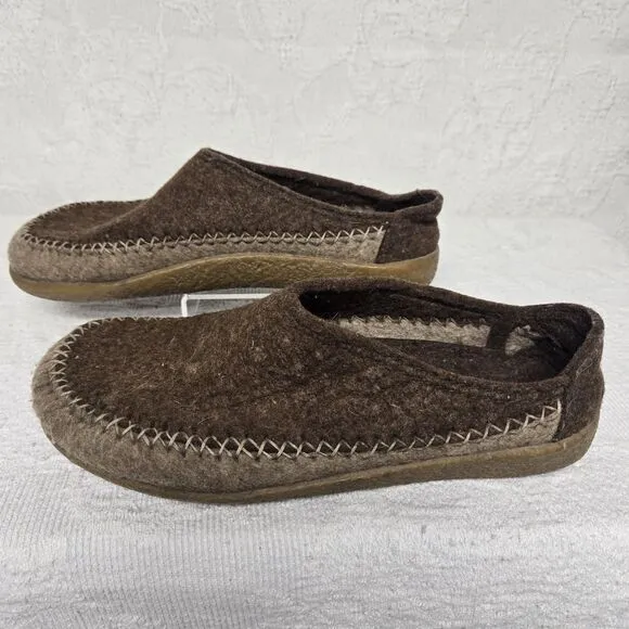 Halflinger Grey CR Fletcher Two Tone Felt Wool Clog Slides 39 Arch Support Warm