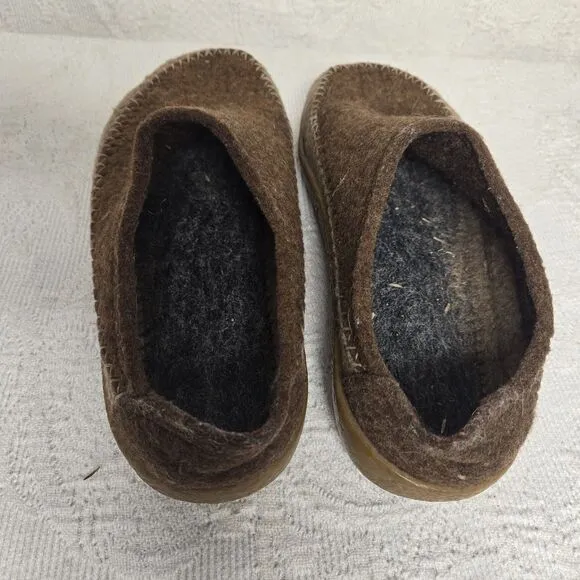 Halflinger Grey CR Fletcher Two Tone Felt Wool Clog Slides 39 Arch Support Warm