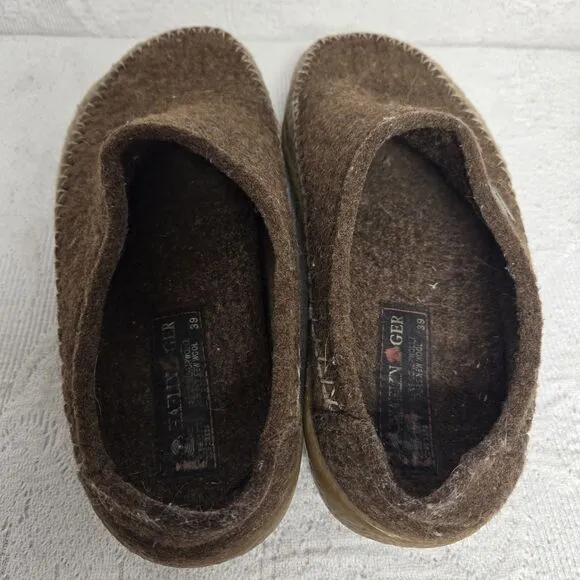 Halflinger Grey CR Fletcher Two Tone Felt Wool Clog Slides 39 Arch Support Warm