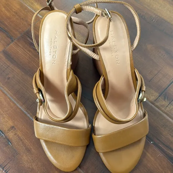 Halston Heritage Sola Block Heel Sandals Heels