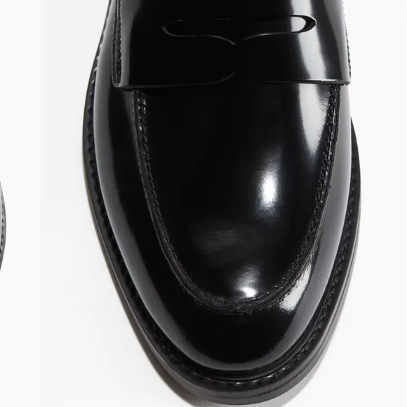 H&amp;M Leather Loafers - Brand New - Worn Once By Showroom Model - Black