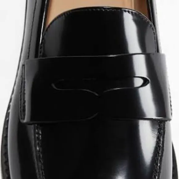 H&amp;M Leather Loafers - Brand New - Worn Once By Showroom Model - Black