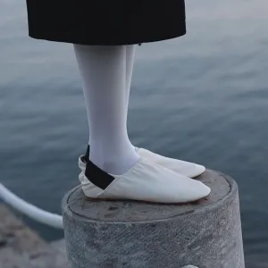 H&amp;M’s studio s/s 2017 leather Cream ballet flats 39