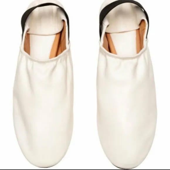 H&amp;M’s studio s/s 2017 leather Cream ballet flats 39