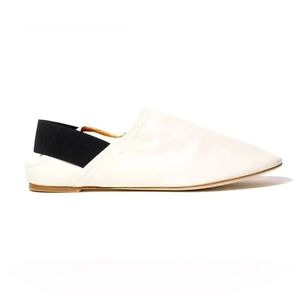 H&amp;M’s studio s/s 2017 leather Cream ballet flats 39