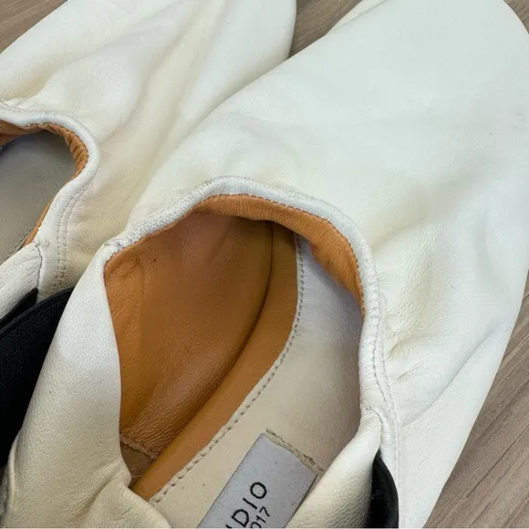 H&amp;M’s studio s/s 2017 leather Cream ballet flats 39