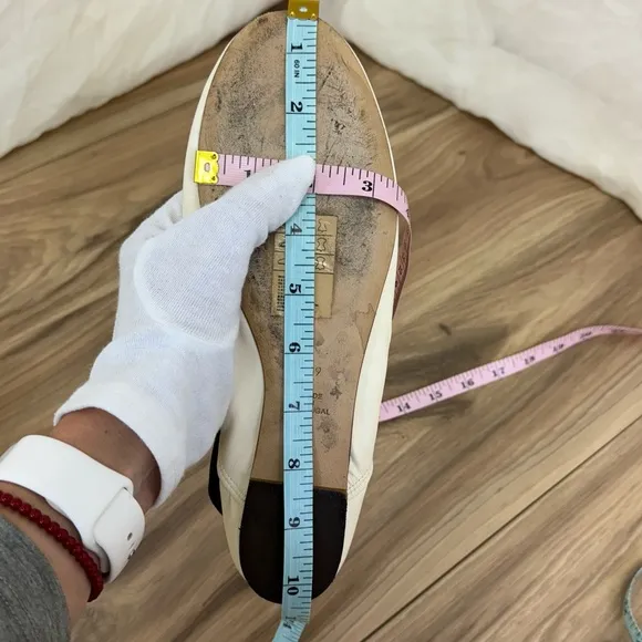 H&amp;M’s studio s/s 2017 leather Cream ballet flats 39