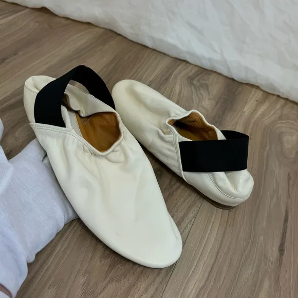 H&amp;M’s studio s/s 2017 leather Cream ballet flats 39