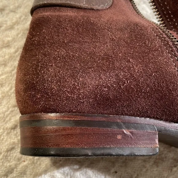 Handmade Suede Leather Side Zip Ankle Boots From Brazil Rubber Thread