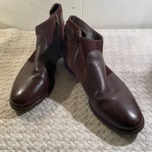 Handmade Suede Leather Side Zip Ankle Boots From Brazil Rubber Thread