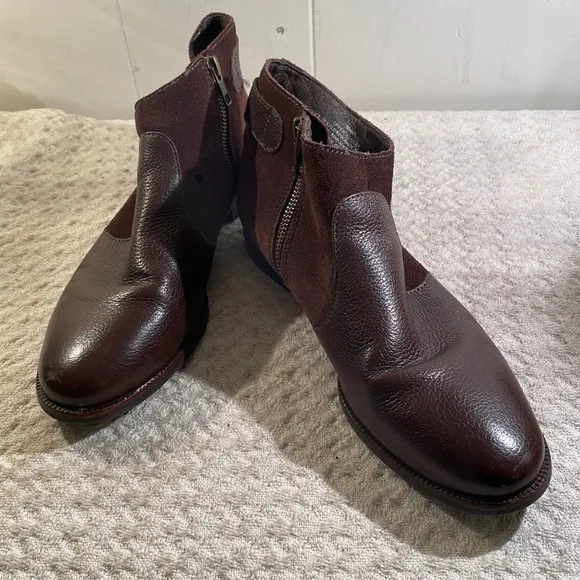 Handmade Suede Leather Side Zip Ankle Boots From Brazil Rubber Thread