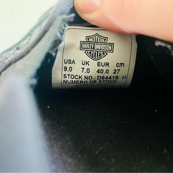 Harley Davidson Black Canvas Loafers Size 9