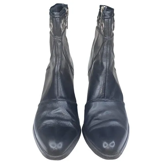 Harley Davidson Women's Black Leather Side Zip Moto Biker Ankle Boot Size US 9