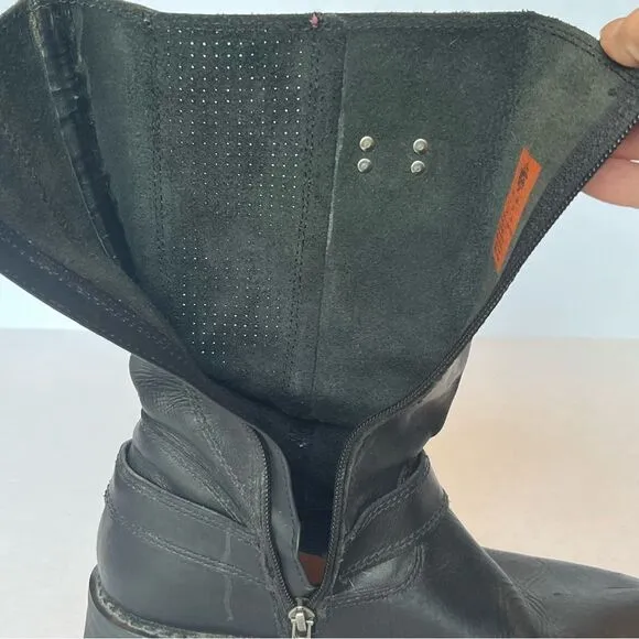 Harley-Davidson Women's Black Leather Side Zip Boots Size 8 1/2