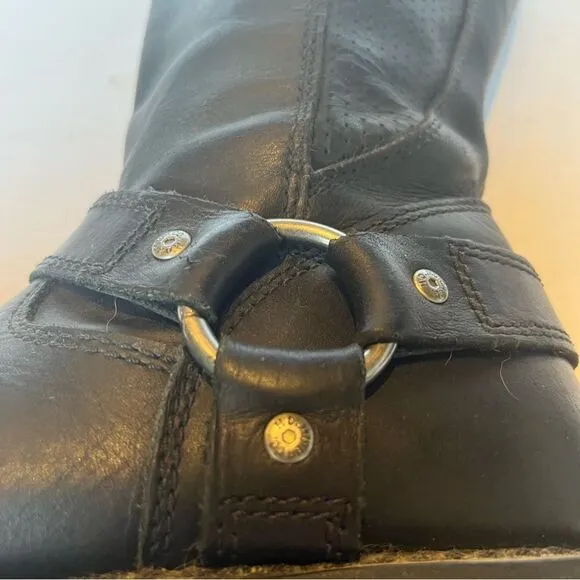 Harley-Davidson Women's Black Leather Side Zip Boots Size 8 1/2