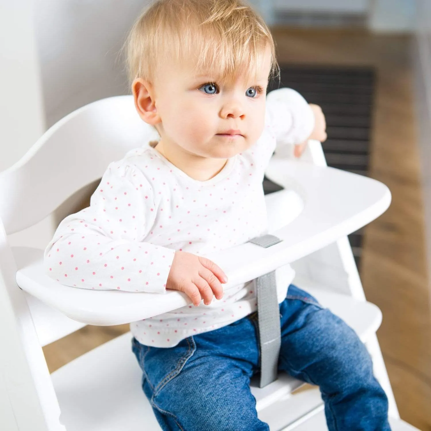 Hauck Alpha  Wooden Highchair - White