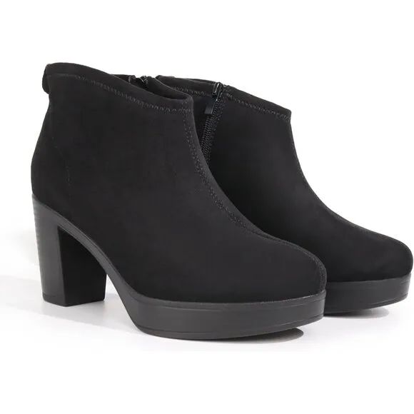 Hawkwell Women's Suede Arch Support Side Zipper Comfort Ankle Boot