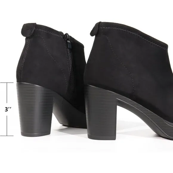 Hawkwell Women's Suede Arch Support Side Zipper Comfort Ankle Boot
