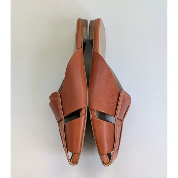 Her By Anthony Veer Maslta Ortholite Woven Leather Flat Slide Sz 9.5 Orange