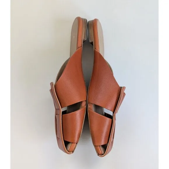 Her By Anthony Veer Maslta Ortholite Woven Leather Flat Slide Sz 9.5 Orange