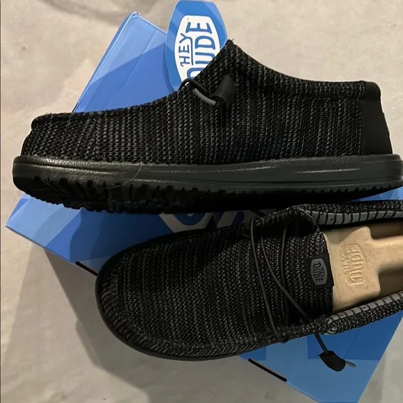 Hey Dude Black Slip-On Loafers with Breathable Knit