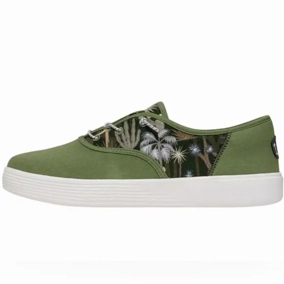 HEY DUDE Conway Desert Green Slides Mens Size 10 Sneakers Comfort Floral NEW