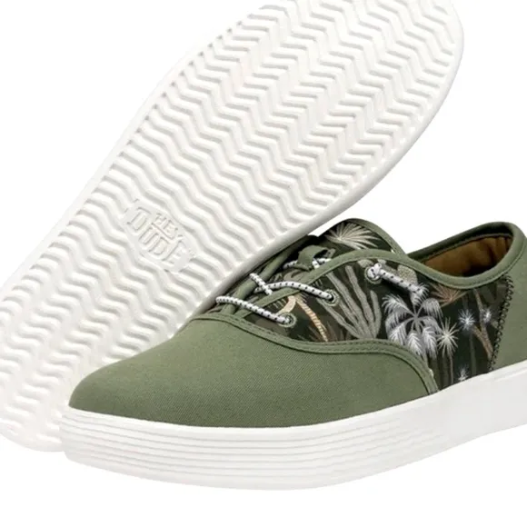 HEY DUDE Conway Desert Green Slides Mens Size 9 Sneakers Comfort Floral NEW