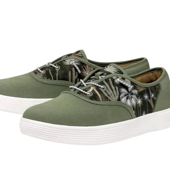 HEY DUDE Conway Desert Green Slides Mens Size 9 Sneakers Comfort Floral NEW