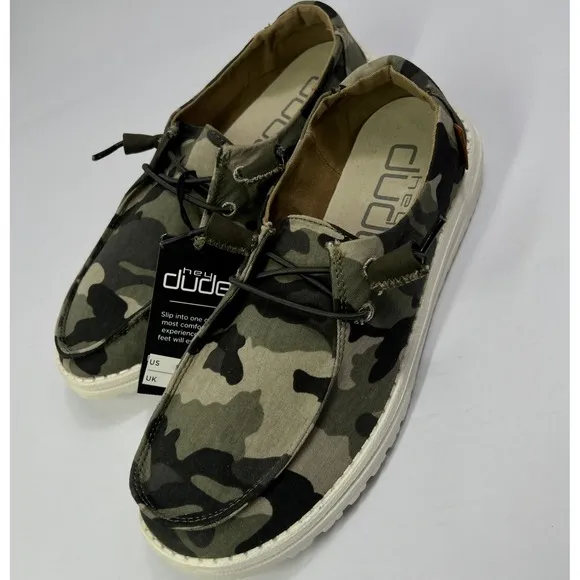 Hey Dude Men's Wally Camo Casual Loafers Slip On Shoes Size 9 Lightweight Comfy