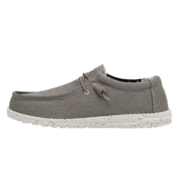 HEY DUDE MEN'S WALLY CANVAS STRETCH BEIGE SIZE 12 | MEN'S SHOES | MEN SLIP-
