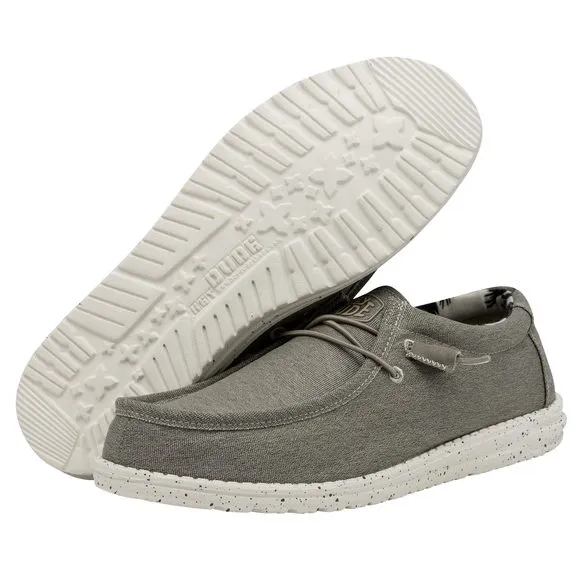 HEY DUDE MEN'S WALLY CANVAS STRETCH BEIGE SIZE 12 | MEN'S SHOES | MEN SLIP-