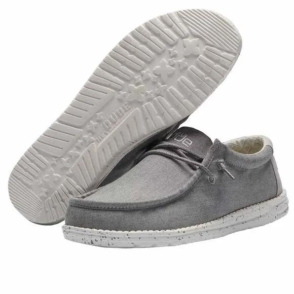 HEY DUDE MEN'S WALLY CHAMBRAY FROST GREY SIZE 10 | MEN’S SHOES | MEN'S LACE