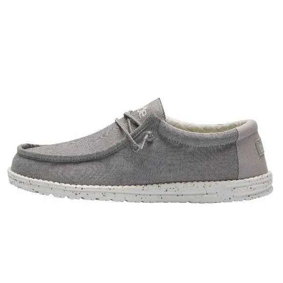 HEY DUDE MEN'S WALLY CHAMBRAY FROST GREY SIZE 10 | MEN’S SHOES | MEN'S LACE