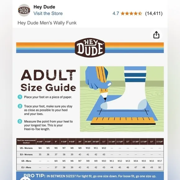 Hey Dude Men's Wally Funk