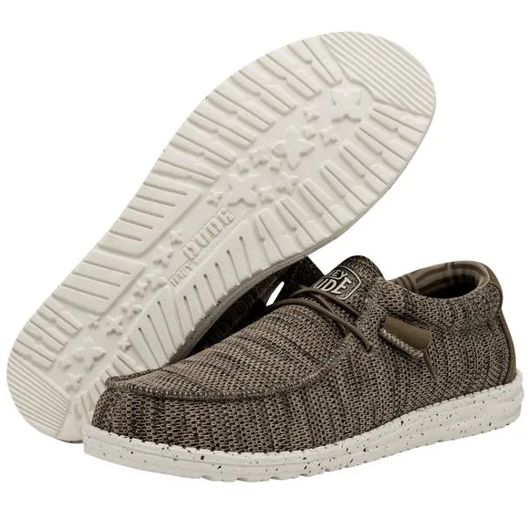 HEY DUDE MEN'S WALLY SOX BROWN SIZE 12 | MEN’S SHOES | MEN'S LACE UP LOAFER