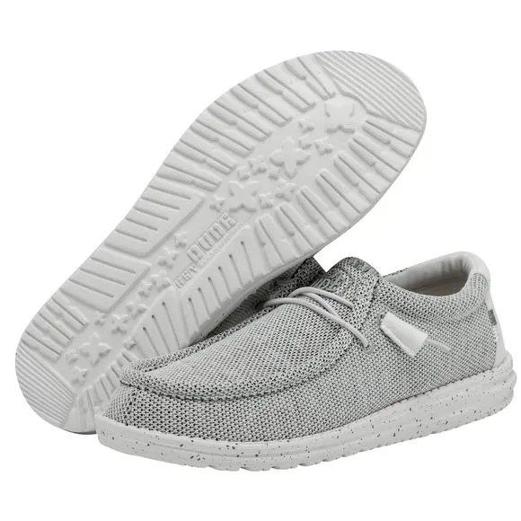 HEY DUDE MEN'S WALLY SOX STONE WHITE SIZE 10 | MEN’S SHOES | MEN'S LACE UP