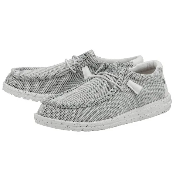 HEY DUDE MEN'S WALLY SOX STONE WHITE SIZE 10 | MEN’S SHOES | MEN'S LACE UP