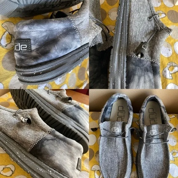 Hey Dude Raven gray tie dye Men’s shoes size 11