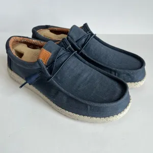 Hey Dude Wally Washed Canvas men’s loafers sneakers - Navy size 12