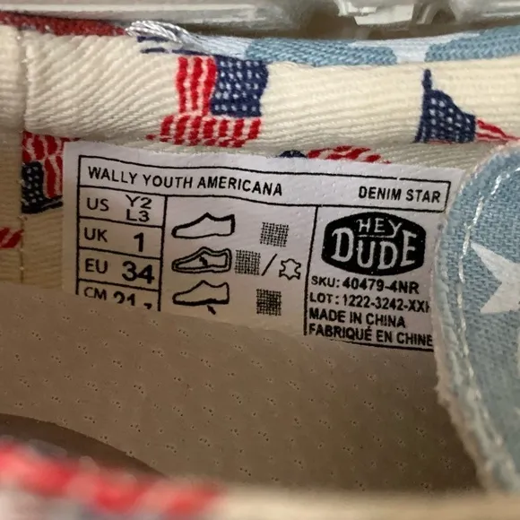 Hey Dude Wally Youth Americana Shoes