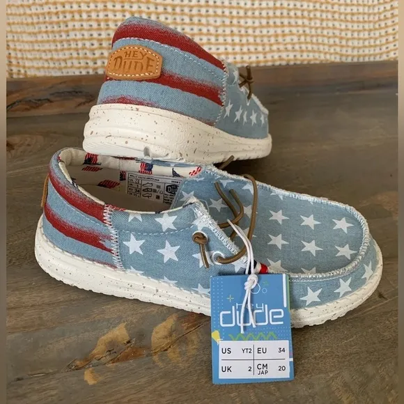 Hey Dude Wally Youth Americana Shoes