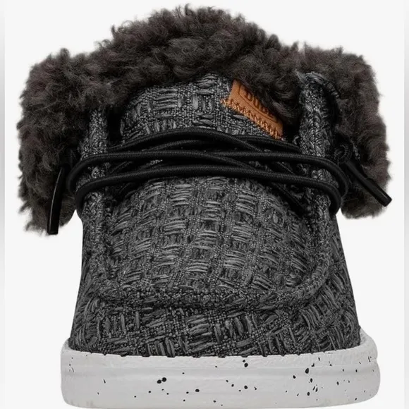 Hey Dude Wendy Black Fold Stitch Cozy Shoes Youth T (Little Boy) 1  New in box!